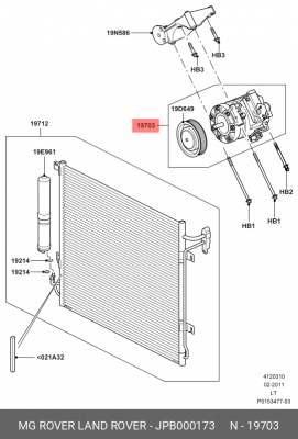 Компрессор, кондиционер JPB000173 LAND ROVER