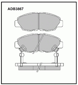 Колодки тормозные дисковые ADB3867 ALLIED NIPPON