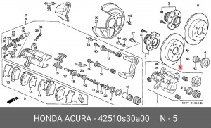 Тормозной диск 42510S30A00 HONDA