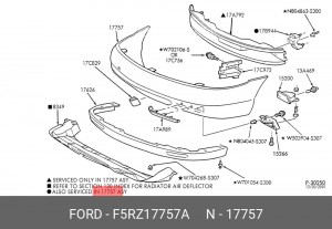 Бампер передний F5RZ-17757-A FORD