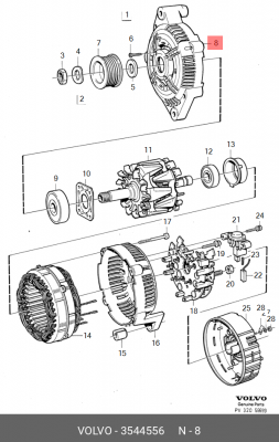 Подшипник со стороны привода, генератор 3544556 VOLVO