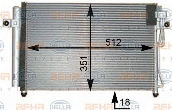 Конденсатор, кондиционер 8FC 351 302-301 HELLA