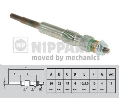 Свеча накаливания J5711028 H B JAKOPARTS NIPPARTS
