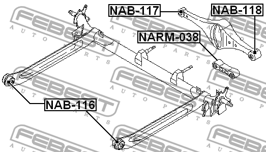 Сайлентблок заднего рычага NAB-118 FEBEST