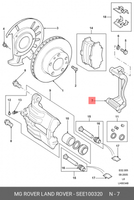 Кронштейн, корпус скобы тормоза SEE100320 LAND ROVER