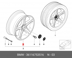 Диск колеса 36 11 6 753 516 BMW