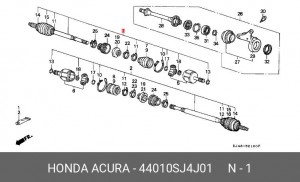Шарнирный комплект, приводной вал 44010-SJ4-J01 HONDA