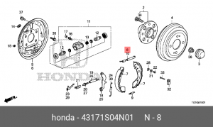 Комплектующие, тормозная колодка 43171S04N01 HONDA