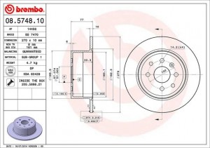 Тормозной диск 08.5748.10 BREMBO