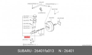 Главный тормозной цилиндр 26401FA013 SUBARU
