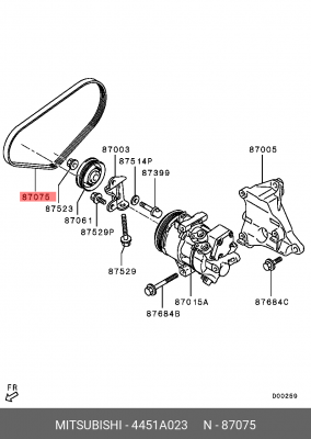 Поликлиновой ремень 4451A023 MITSUBISHI
