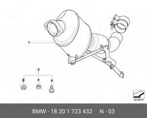 Гайка, выпускной коллектор 18 20 1 723 432 BMW
