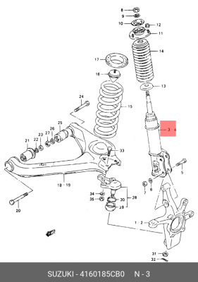 Амортизатор 4160185CB0 SUZUKI