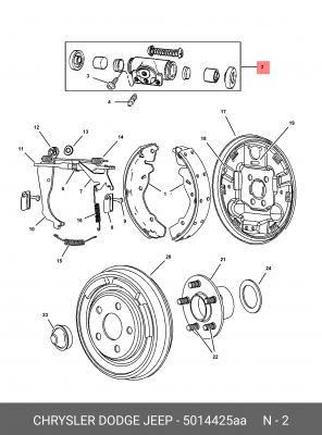 Колесный тормозной цилиндр 5014 425AA CHRYSLER