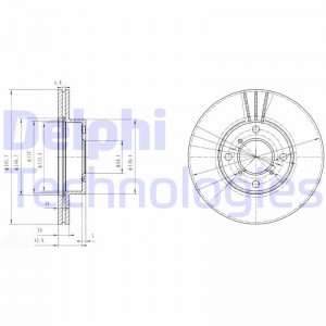 Тормозной диск BG3341 DELPHI