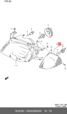 Фонарь указателя поворота 35602-80EA0 SUZUKI
