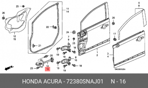 Ограничитель открывания двери 72380SNAJ01 HONDA