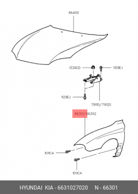 Крыло 6631027020 HYUNDAI KIA