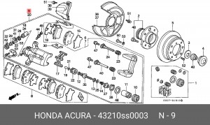 Тормозной суппорт 43210SS0003 HONDA