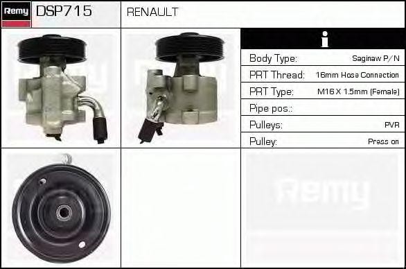 Гидравлический насос, рулевое управление DSP715 DELCO REMY