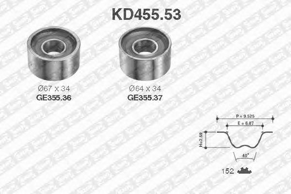 Комплект ремня ГРМ KD455.53 NTN SNR