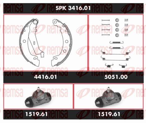 Комплект тормозных колодок SPK341601 REMSA