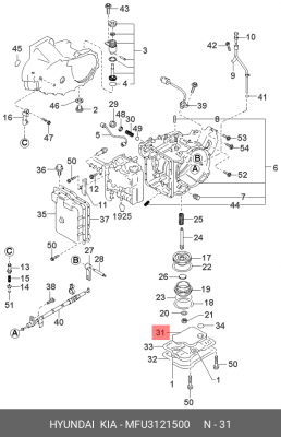 Фильтр масляный АКПП MFU3121500 HYUNDAI KIA