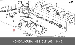 Тормозной суппорт 43210SF1S05 HONDA