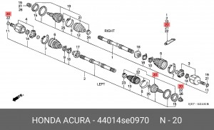 ШРУС 44014SE0970 HONDA