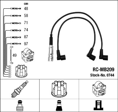 Ккомплект проводов зажигания RC-MB209 NGK NTK