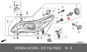 Лампа 33115S1F003 HONDA