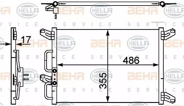 Конденсатор, кондиционер 8FC351302411 HELLA