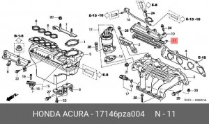 Прокладка, выпускной трубопровод 17146PZA004 HONDA