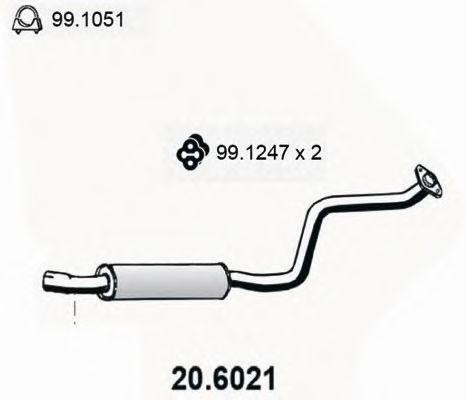 Средний глушитель выхлопных газов 206021 ASSO