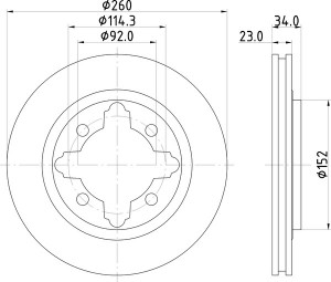 Тормозной диск MDC742 MINTEX
