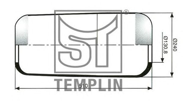 Кожух пневматической рессоры 040606006850 TEMPLIN