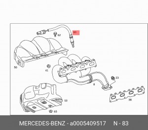 Датчик кислородный (лямбда-зонд) A 000 540 95 17 MERCEDES BENZ