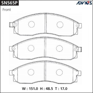 Колодки тормозные дисковые SN565P ADVICS