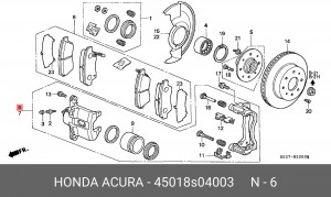 Тормозной суппорт 45018S04003 HONDA