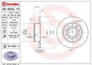 Тормозной диск 08.9502.10 BREMBO