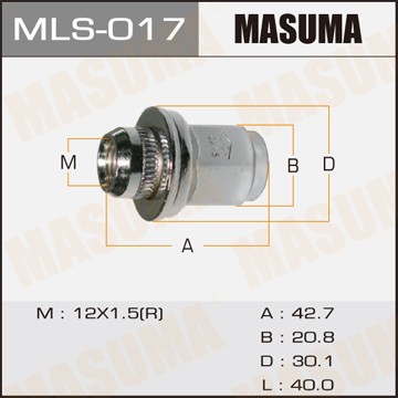 Гайка крепления колеса MLS017 MASUMA