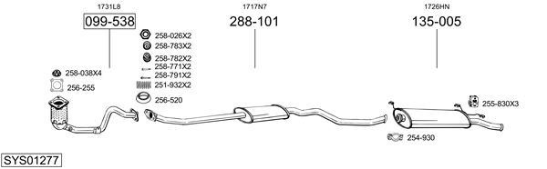 Средний глушитель выхлопных газов 288931 BOSAL