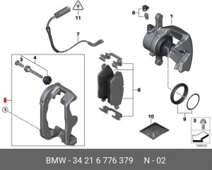 Кронштейн, корпус скобы тормоза 34 21 6 776 379 BMW