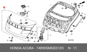 Накладка багажной двери 74890SMGE01ZH HONDA