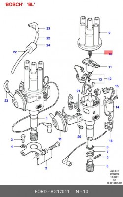 Угольная щетка, генератор BG12011 FORD