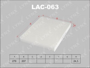 Фильтр салона LAC-063 LYNXAUTO