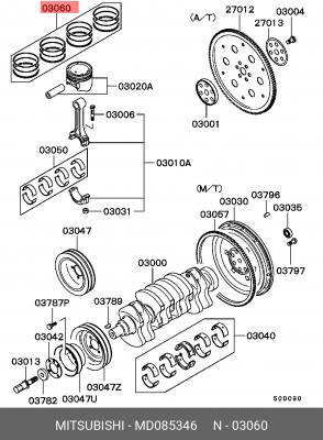 Поршневое кольцо MD085346 MITSUBISHI