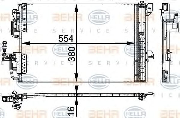 Конденсатор, кондиционер 8FC 351 317-531 HELLA