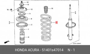 Пружина подвески 51401S47014 HONDA
