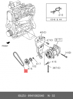 Клиновой ремень 8-94108-204-0 ISUZU